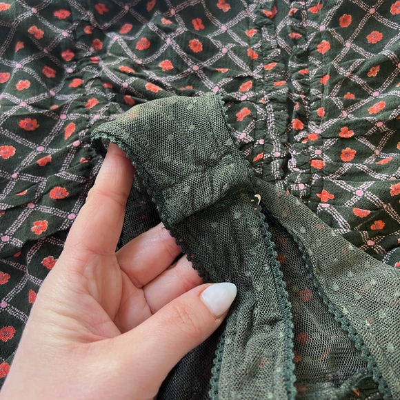 Free Peope Mischa Bodysuit NWT Large Intimately Floral Green Coral Thong Snaps - Picture 13 of 13